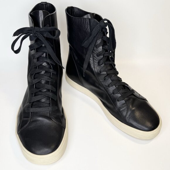 Rick Owens sneaker 42.5 Mastodon Black Leather Lace Up High Top - Picture 1 of 9
